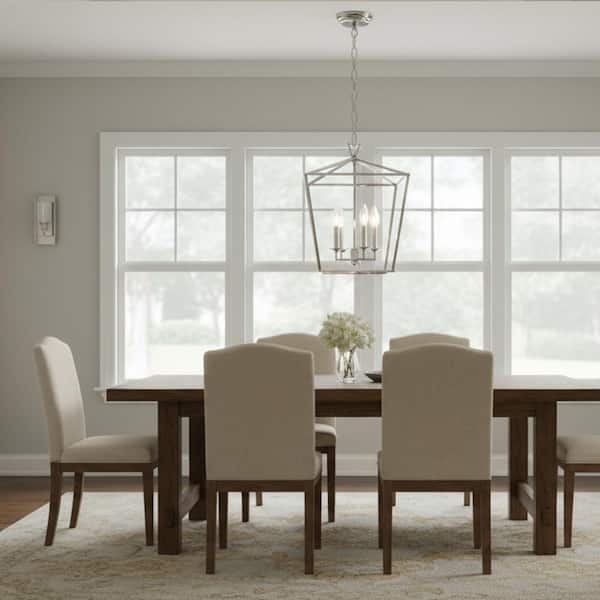 4-Light Polished NIckel Lantern Chandelier LZ01A-4PN - The Home Depot