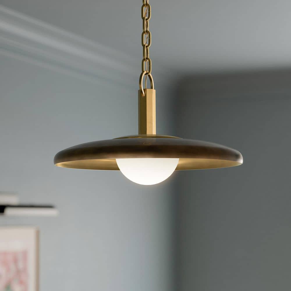 Kurio 16 in. 1-Light Pendant With Etched Opal Glass in Lacquered Bronze price history on PriceWatchPro