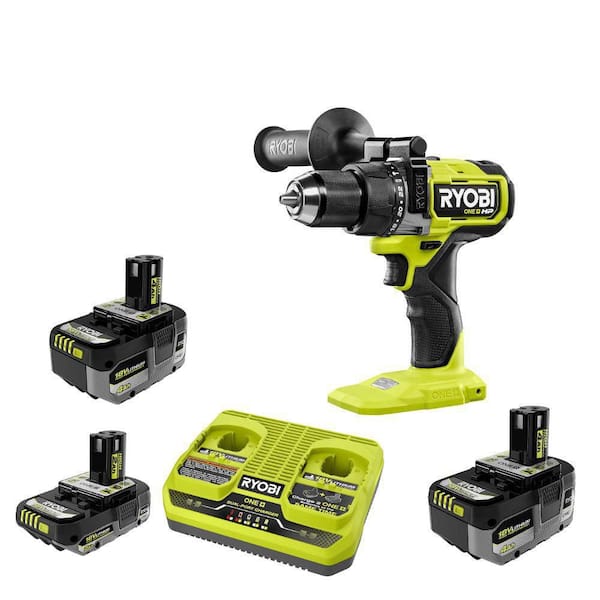 ONE+ 18V HIGH PERFORMANCE Kit w/ (2) 4.0 Ah Batteries, 2.0 Ah Battery, 2-Port Charger, & ONE+ HP Brushless Hammer Drill