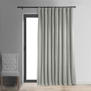 Reflection Grey Extra Wide Velvet Rod Pocket Blackout Curtain - 100 in. W x 108 in. L (1 Panel)