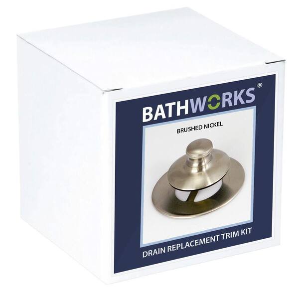 BATHWORKS 4 in. x 4 in. x 4 in. Nickel DIY Easy Bathtub Drain and Overflow Trim Kit