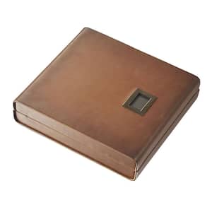 Madrid Brown Leather Cigar Case with Embedded Digital Humidor