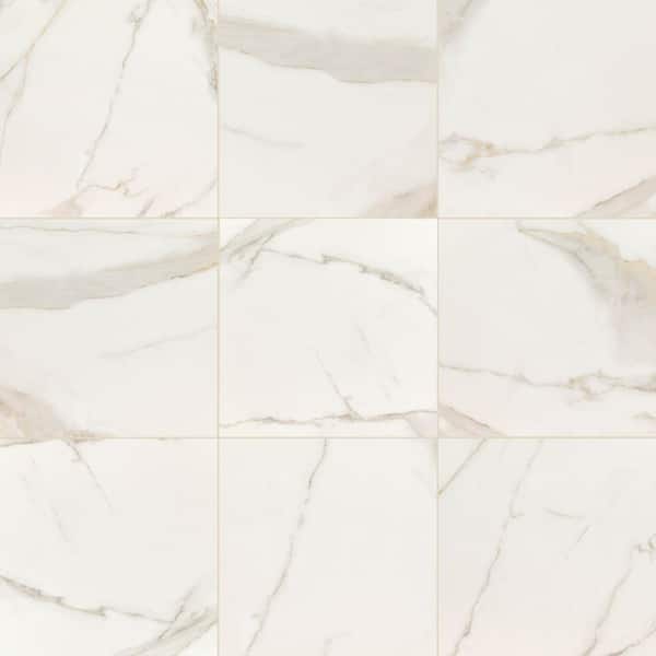 MSI Take Home Tile Sample-Calacatta Kofi White 4 in. x 4 in. Polished Porcelain Floor and Wall Tile