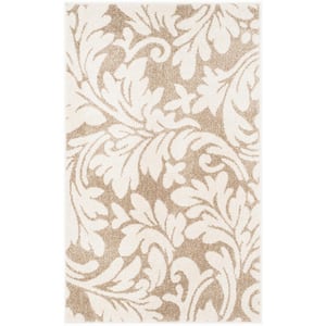 Amherst Wheat/Beige Doormat 3 ft. x 4 ft. Floral Geometric Area Rug
