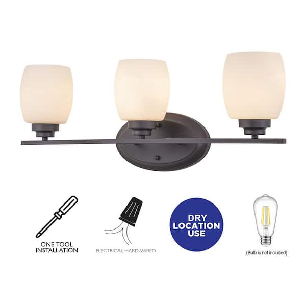 C Cattleya 24.25 in. 3-Light Oil-Rubbed Bronze Bathroom Vanity