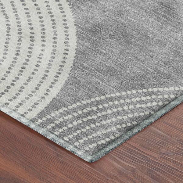 Mayfield Premium Machine Washable Abstract AMF2275 Gray 9 ft. x 12 ft. Area Rug