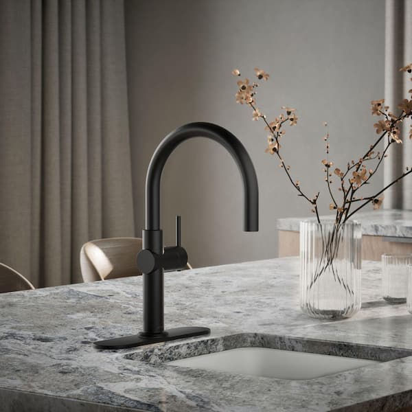 Crue Single-Handle Bar Faucet in Matte Black