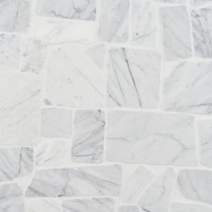 Countryside Flagstone Carrara 39.37 in. x 39.37 in. Honed Natural Stone Mosaic Floor and Wall Tile (10.76 sq. ft./Each)