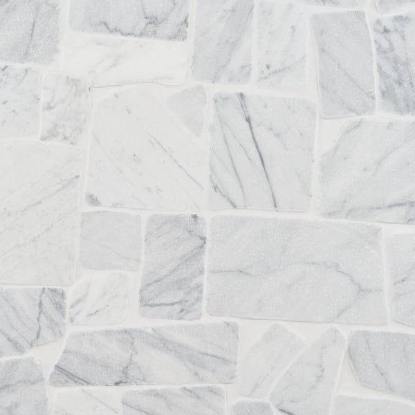 Ivy Hill Tile Countryside Flagstone Carrara 39.37 in. x 39.37 in. Honed Natural Stone Mosaic Floor and Wall Tile (10.76 sq. ft./Each)