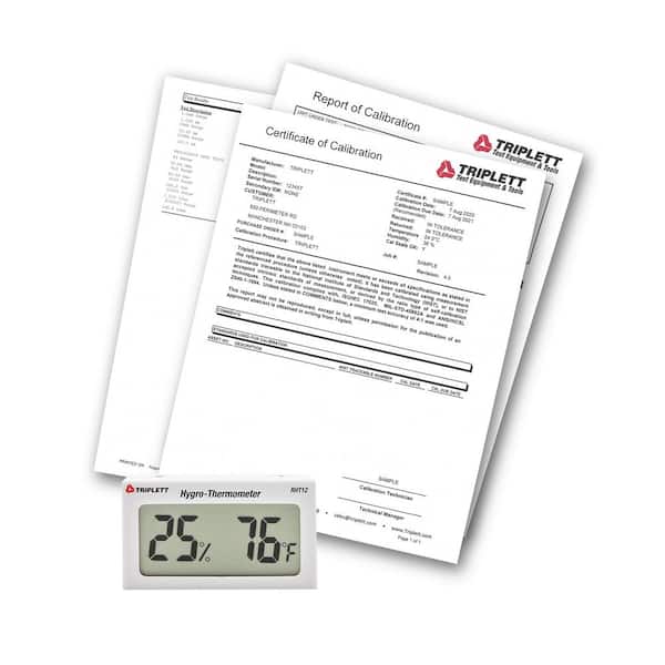 Hygro-Thermometer with Certificate of Traceability to N. I. S. T.