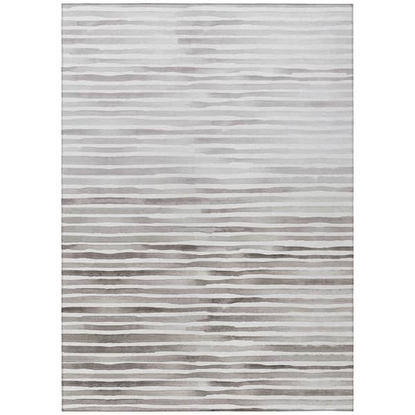 Addison Rugs Surfside Gray 5 ft. x 7 ft. 6 in. Geometric Indoor/Outdoor Area Rug