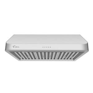 30 in. 500 CFM Ducted Under Cabinet Range Hood Shell with Permanent Filters and LED Lights in Stainless Steel