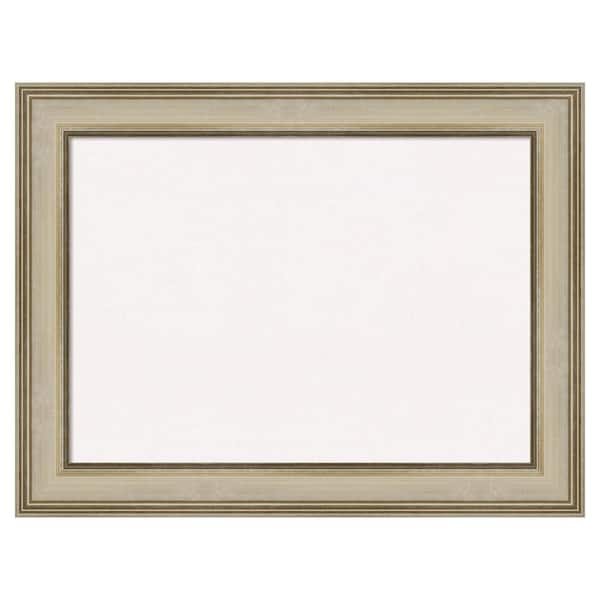 Amanti Art Colonial Light Gold White Corkboard 34 in. x 26 in. Bulletin Board Memo Board