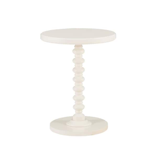 Linon Home Decor Spencer 17 in. Off White Round Wood End Table