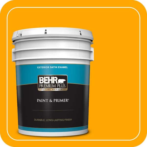 BEHR PREMIUM PLUS 5 gal. #S-G-330 Instant Delight Satin Enamel Exterior Paint & Primer