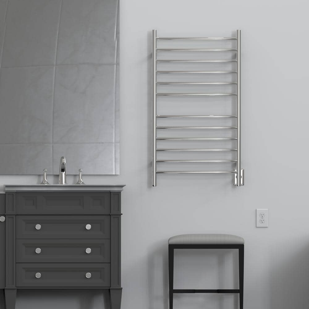 Radiant Large Curved Towel Warmer Hybrid Hardwired or Plug in