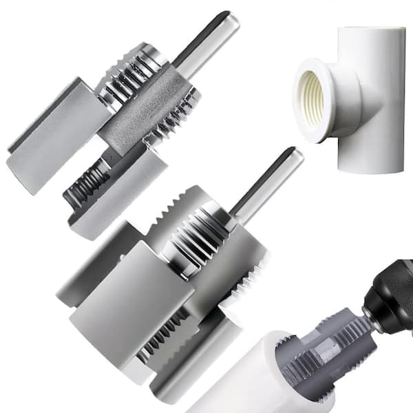 Manganese Steel Pipe Thread Cutting Tool, Integrated Internal & External Pipe Threading Tool (2-Piece)