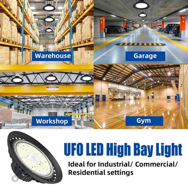 200W LED UFO High Bay Light | 5000K Cool, 28000 Lumens, UL/DLC, Dimmable