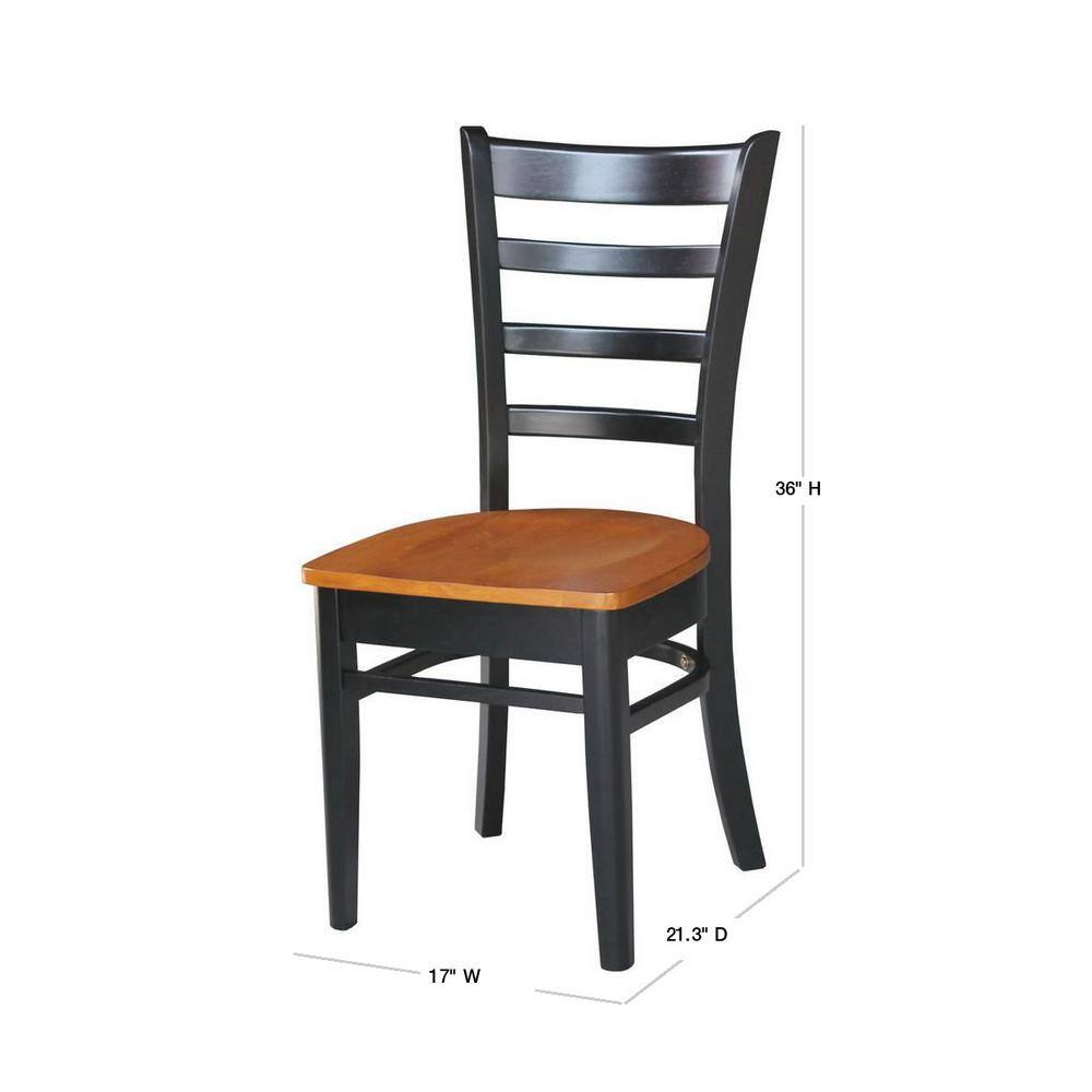 Black and Cherry Ladderback Wood Side Chair Set