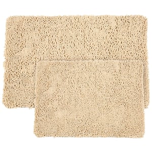 Bedford Home 67A-98998 2 Piece Memory Foam Shag Bath Mat - Orange