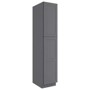 18 in. W x 24 in. D x 84 in. H in Shaker Grey Plywood Ready to Assemble Floor Wall Pantry Kitchen Cabinet