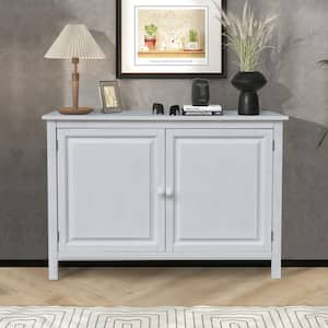 Chalk White 34 in. H Entryway Accent Storage Cabinet with 2 Adjustable Shelves