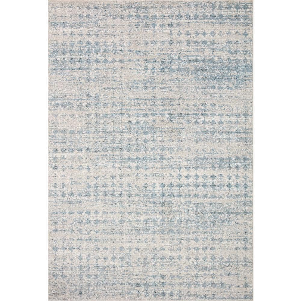 Kamala Sky and Dove Blue Diamond Pattern Accent Rug 2'-3" x 3'-10"