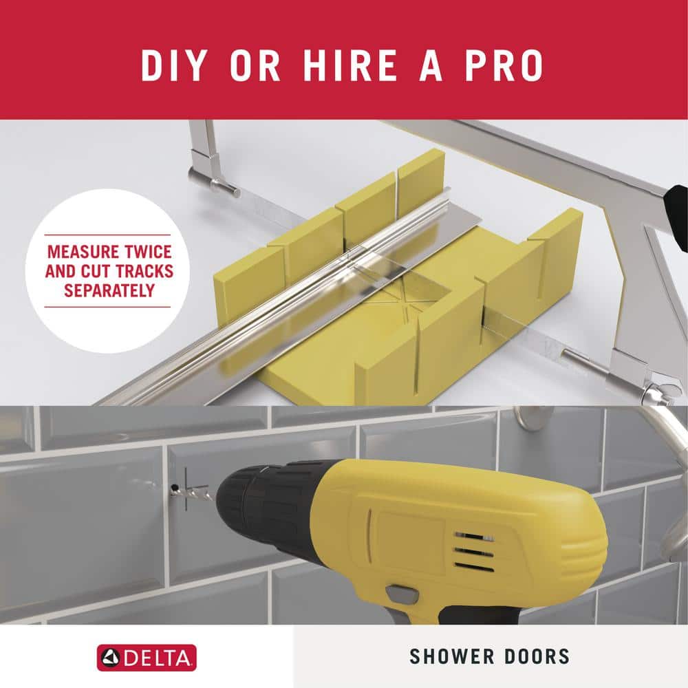 Delta Commix 60" x 76" Frameless Chrome Sliding Shower Door