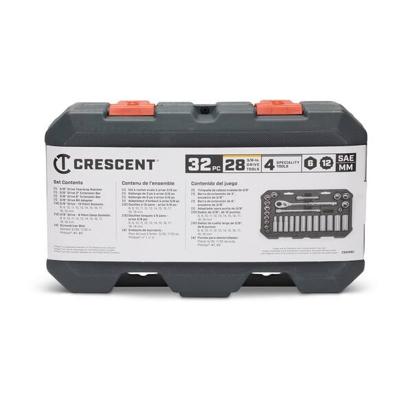 Crescent 3/8 in. Drive 6 and 12-Point Standard and Deep Metric 