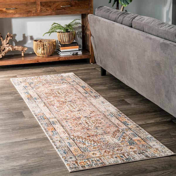 Farley Fringe Khaki 2 ft. 6 in. x 6 ft. Medallion Indoor Runner Rug