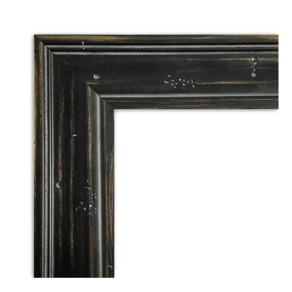 Rustic Black Pine Rectangular Beveled Bathroom Vanity Mirror