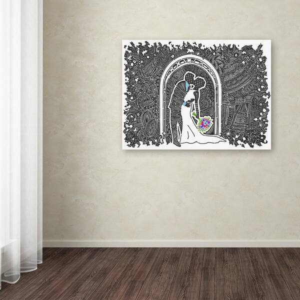 Trademark Fine Art 24 in. x 32 in. "Wedding Kiss" by Viz Art Ink Printed Canvas Wall Art