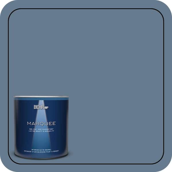 BEHR MARQUEE 1 qt. #S510-5 Skinny Jeans One-Coat Hide Satin Enamel Interior Paint & Primer
