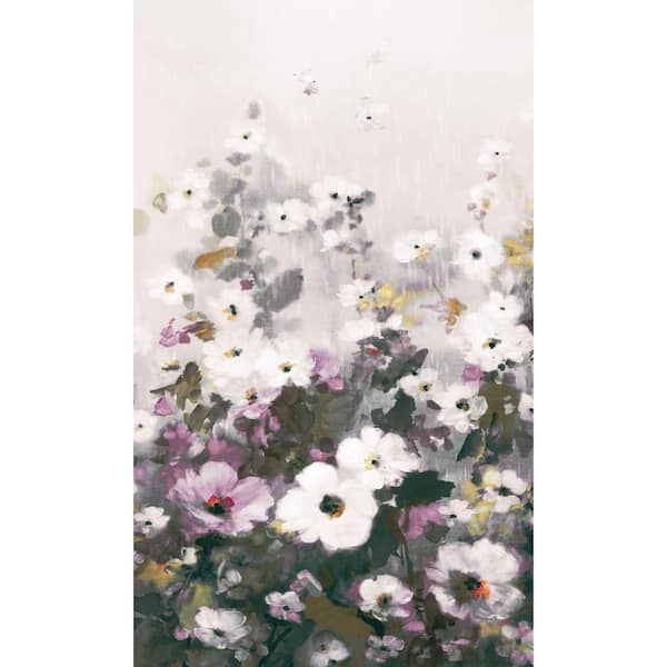 Walls Republic Purple Painted Flowers Flora Printed Non-Woven Paper Non-Pasted Textured Wallpaper L 8 ft. 8 in. x W 83 in.
