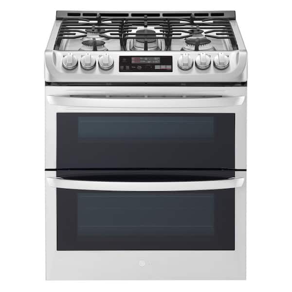 LG 6.9 cu. ft. Smart Double Oven Slide In Gas Range with ProBake Convection and Wi-Fi in Stainless Steel