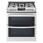 6.9 cu. ft. Smart Double Oven Slide In Gas Range with ProBake Convection and Wi-Fi in Stainless Steel