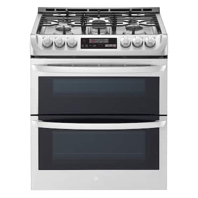 6.9 cu. ft. Smart Double Oven Slide In Gas Range with ProBake Convection and Wi-Fi in Stainless Steel