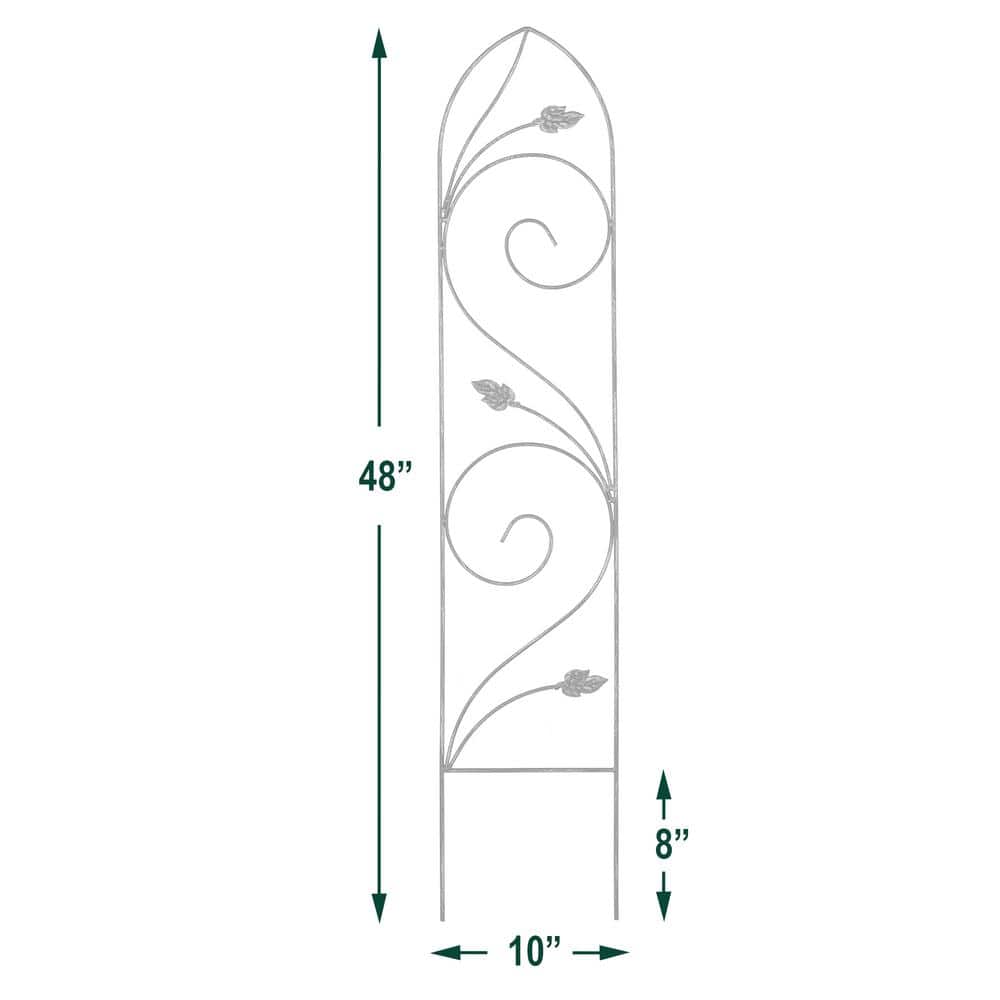Bronze Iron Autumn Leaf Garden Trellis, 48" x 10"
