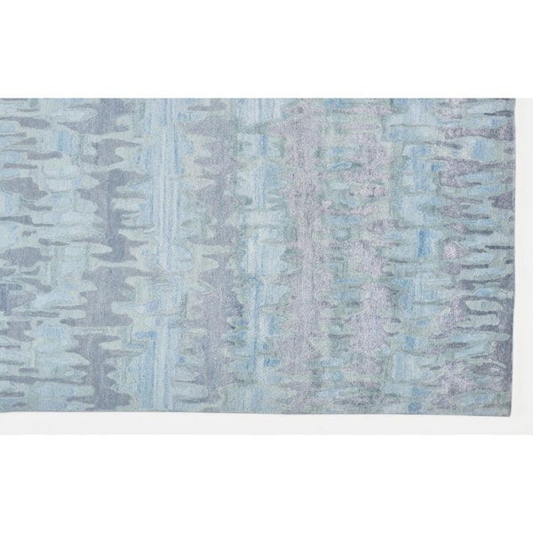 Blue and Green 5 ft. x 8 ft. Abstract Area Rug