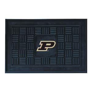 NCAA Purdue University Black 19.5 in. x 31.25 in. Outdoor Vinyl Medallion Door Mat