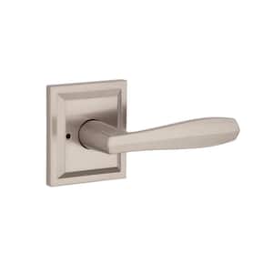 Torrey Satin Nickel Low Profile Rose Bed/Bath Privacy Door Handle