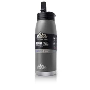Active Flow 32 oz. Graphite Triple Insulated Stainless Steel Water Bottle with Straw Lid