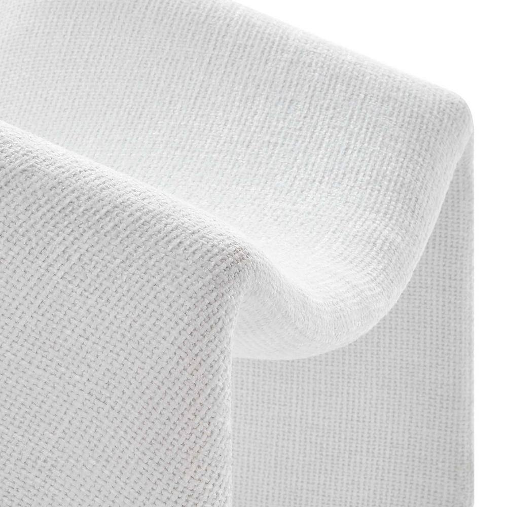 Frost White Faux Leather Barrel Accent Chair with Metal Frame