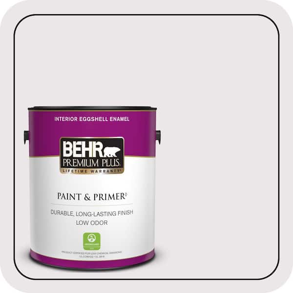 BEHR PREMIUM PLUS 1 gal. #PR-W03 Melodic White Eggshell Enamel Low Odor Interior Paint & Primer
