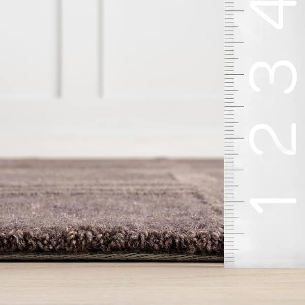 Mallory Plaid Wool Dark Brown 5 ft. x 8 ft. Indoor/Outdoor Patio Rug