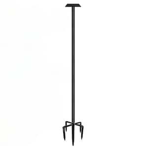 105 in. Black Metal Adjustable Bird House Pole Set with 5-Forked Base for Outdoor