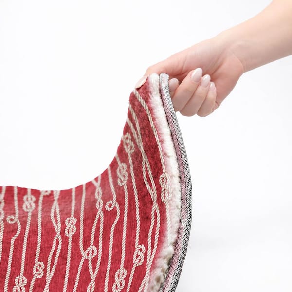 Dream Shag Premium Machine Washable Abstract ADS152 Red 9 ft. x 12 ft. Area Rug