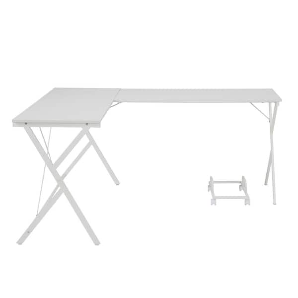 STICKON 62 in. L-Shaped White Computer Desk