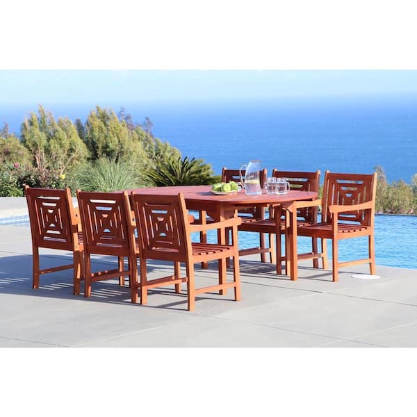 Vifah Malibu 7-Piece Oval Patio Dining Set