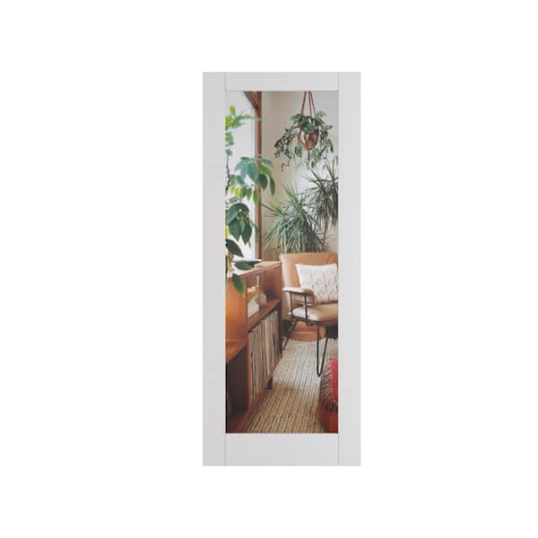 30 in. x 80 in. Solid Hybrid Core, Finished, White, 1 Lite, Mirrored Glass, Pantry Door Panel, Single Interior Door Slab